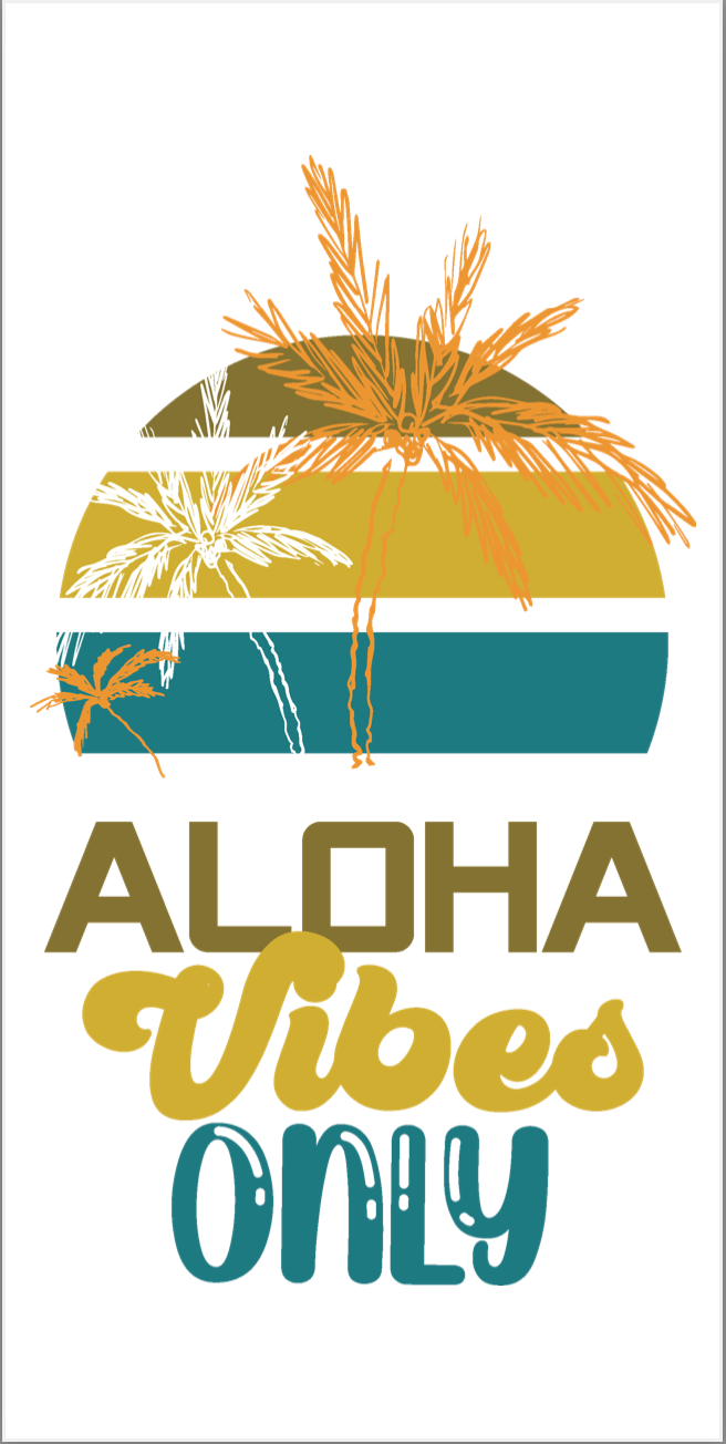 ALOHA VIBES ONLY VERTICAL WOOD SIGN